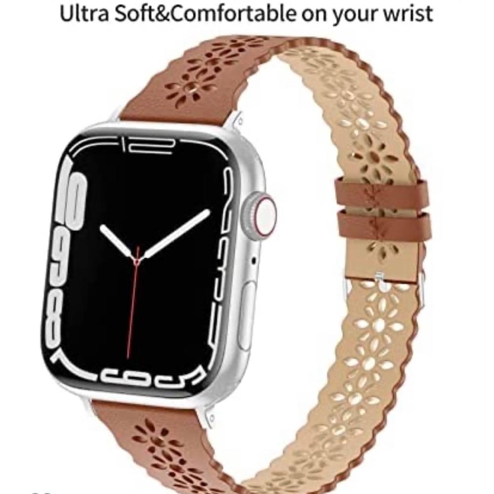 Bandiction Lace Leather Band CompatibleApple Watch 38mm 40mm 41mm 42mm 44mm 45mm